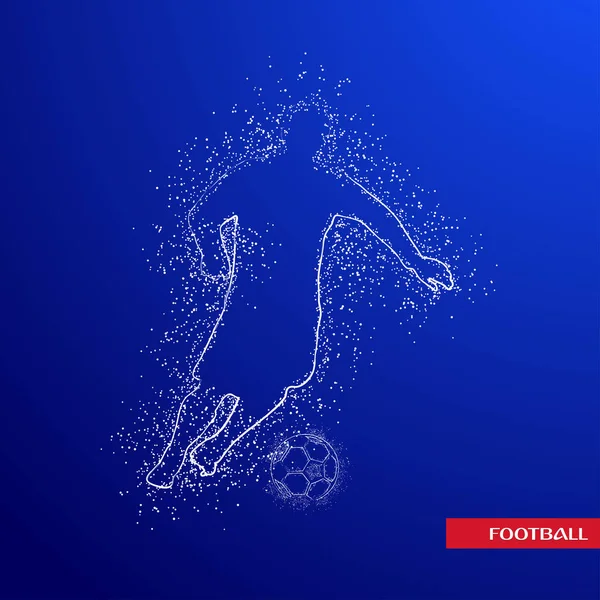 Futbol renkli logo tasarımı mavi zemin üzerine