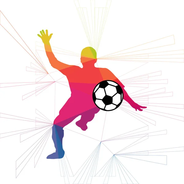 Futbol beyaz arka plan üzerinde renkli logo tasarımı