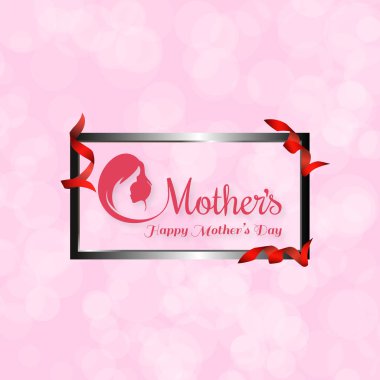 Mutlu anneler günü kartı tipografi ve pembe arka plan ile