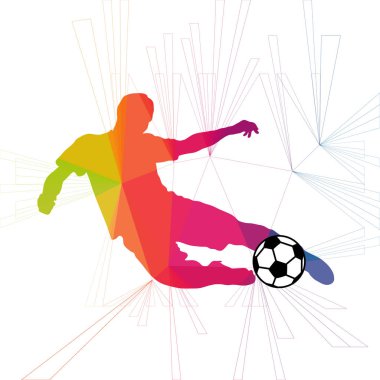 Futbol beyaz arka plan üzerinde renkli logo tasarımı