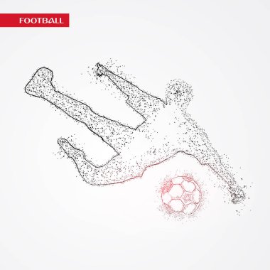 Futbol renkli logo tasarımı kırmızı ve mavi arka plan üzerinde