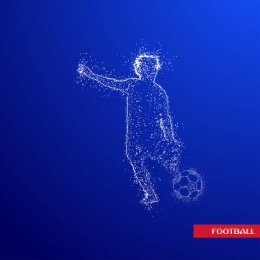 Futbol renkli logo tasarımı mavi zemin üzerine