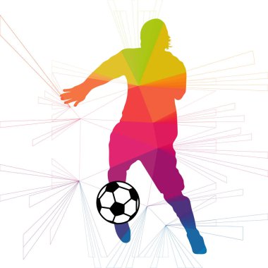 Futbol beyaz arka plan üzerinde renkli logo tasarımı