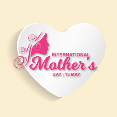 Beyaz arka plan vektör ile anneler günü tipografik tasarım 