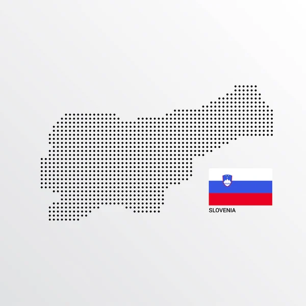 Slovenya Harita Çizmek Ile Bayrak Açık Renkli Vektör — Stok Vektör