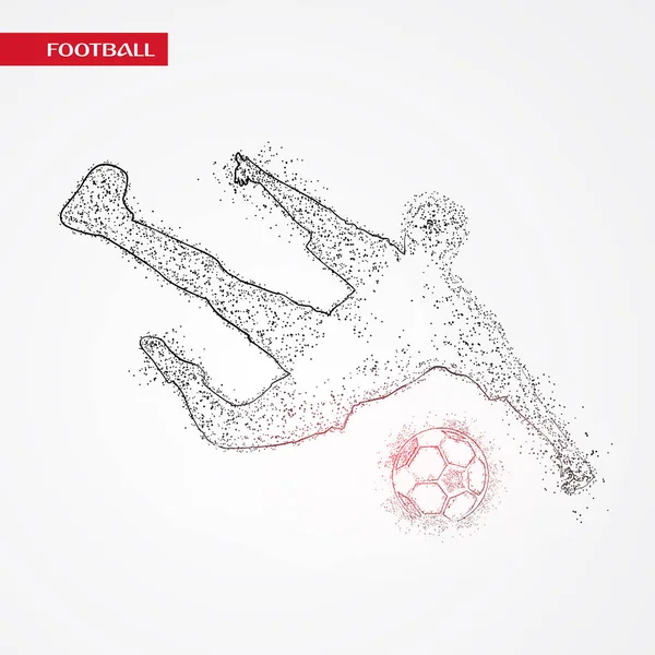 Futbol renkli logo tasarımı kırmızı ve mavi arka plan üzerinde