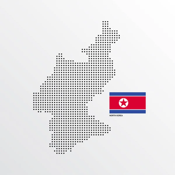 Coreia Norte Mapa Design Com Bandeira Luz Fundo Vetor —  Vetores de Stock