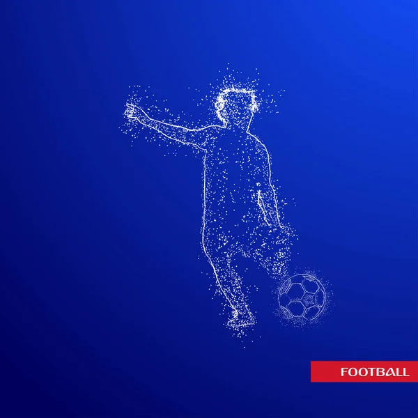 Futbol renkli logo tasarımı mavi zemin üzerine