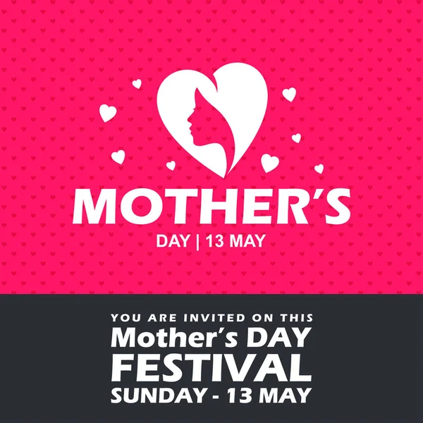Mutlu anneler günü kartı tipografi ve pembe arka plan ile