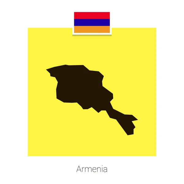 Armenia Kartendesign Mit Flagge Und Gelbem Hintergrundvektor — Stockvektor