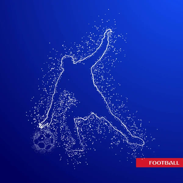 Futbol renkli logo tasarımı mavi zemin üzerine