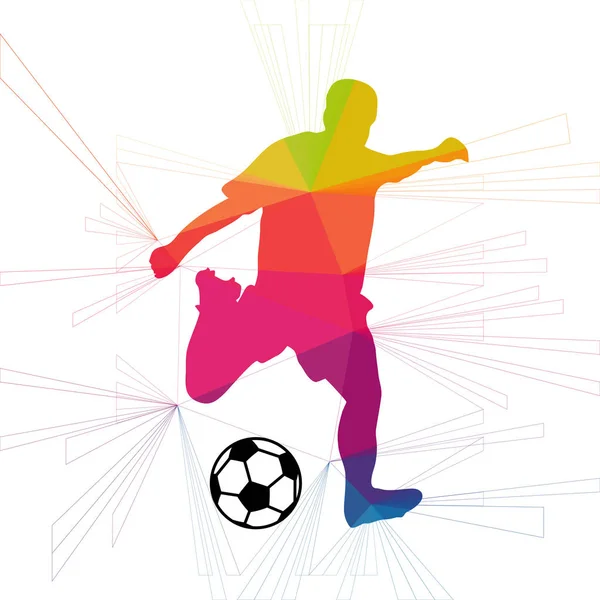 Futbol beyaz arka plan üzerinde renkli logo tasarımı