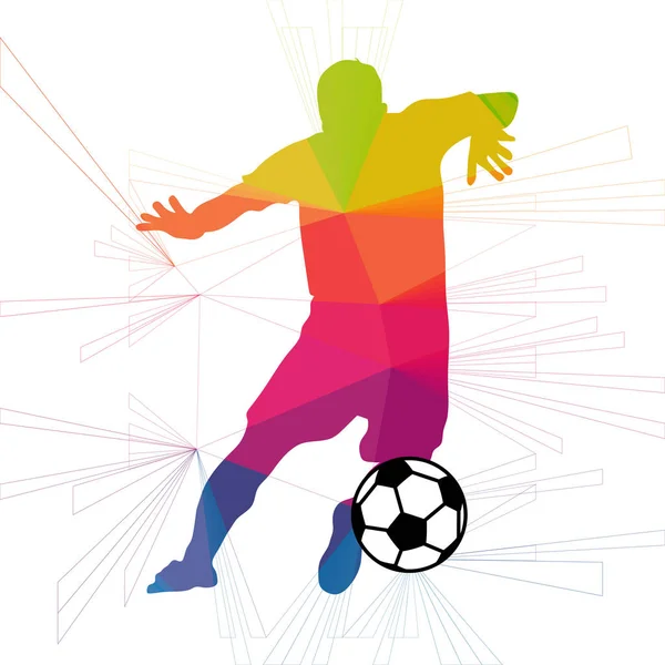 Futbol beyaz arka plan üzerinde renkli logo tasarımı