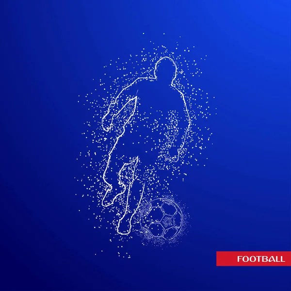 Fußball Bunte Logo Design Auf Blauem Hintergrund — Stockvektor