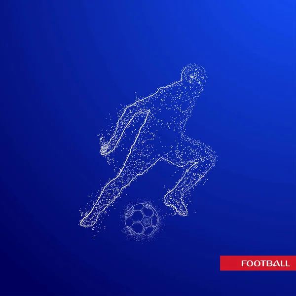 Futbol renkli logo tasarımı mavi zemin üzerine