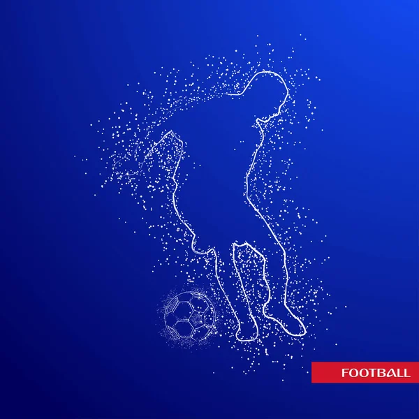 Futbol renkli logo tasarımı mavi zemin üzerine