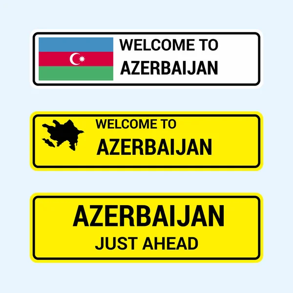 Azerbaijan Verkehrsschilder Design Vektor Illustration — Stockvektor