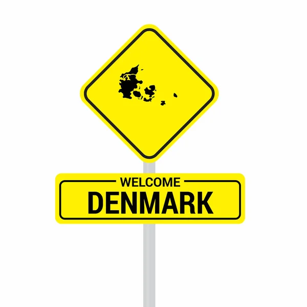 Danimarca Segnaletica Stradale Disegno Del Bordo Vettore Illustrazione — Vettoriale Stock
