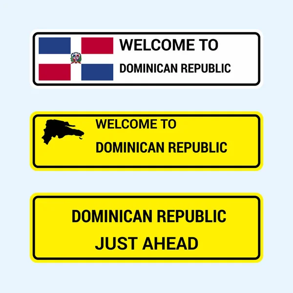 Dominican Republic Traffic Signs Boards Design Vector Illustration — Stock Vector