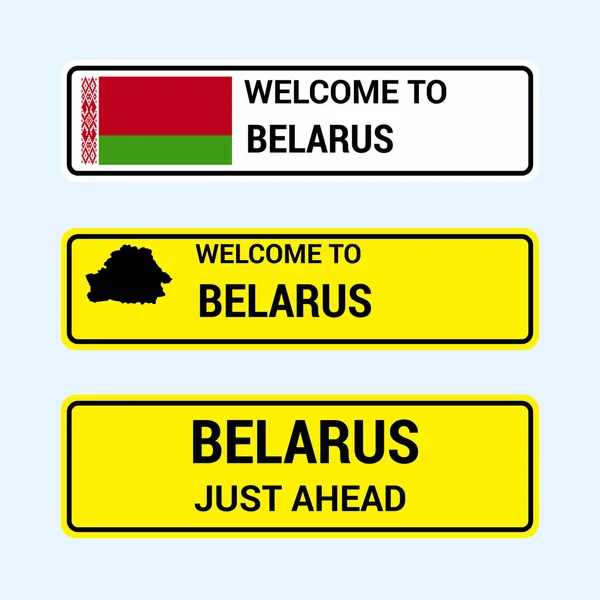 Wit Rusland Verkeer Borden Raadsontwerp Vector — Stockvector