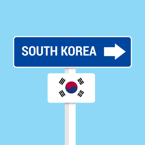 Tanda Lalu Lintas Korea Selatan Desain Papan Nama Vektor - Stok Vektor