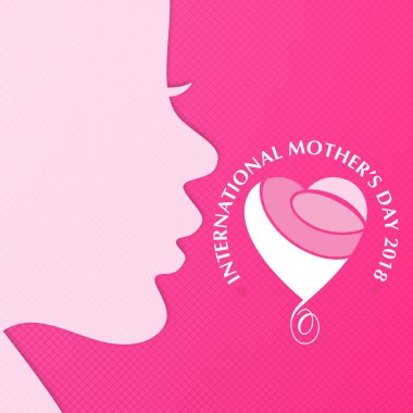 Mutlu anneler günü kartı tipografi ve pembe arka plan ile