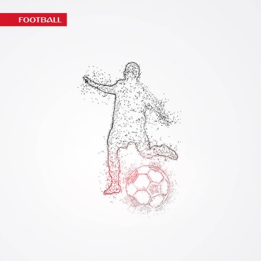 Futbol beyaz arka plan üzerinde renkli logo tasarımı