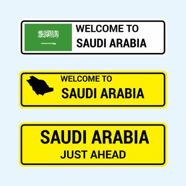 Suudi Arabistan trafik işaretleri tasarlamak vektör kurulu 