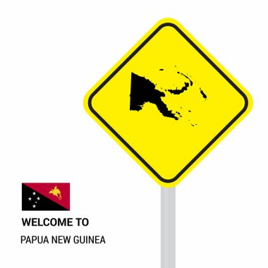 Papua Yeni Gine trafik işaretleri kartı tasarımı, vektör 