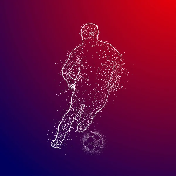 Fußball Buntes Logo Design Auf Rotem Und Blauem Hintergrund — Stockvektor