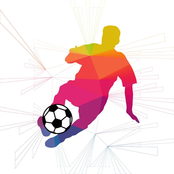 Futbol beyaz arka plan üzerinde renkli logo tasarımı