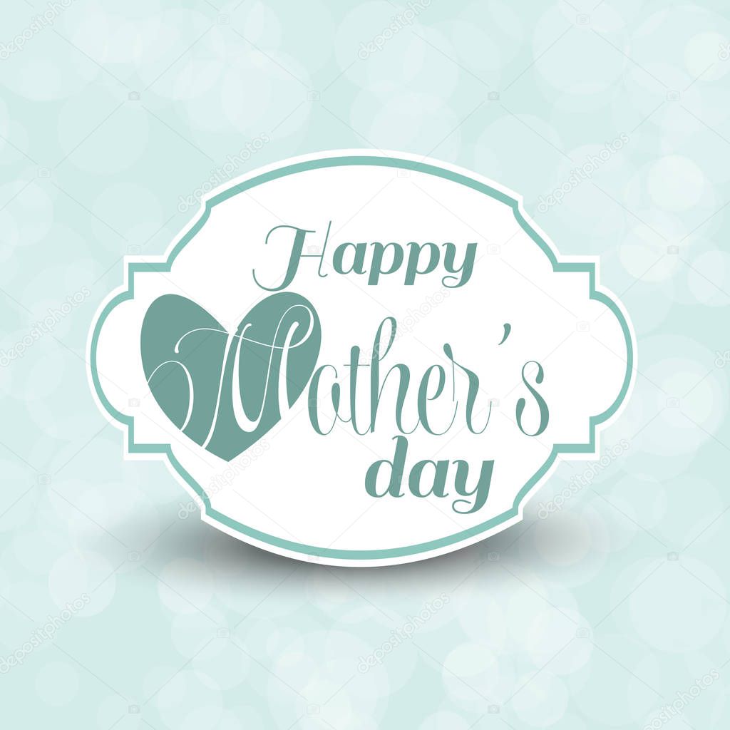Mothers day typographic design with light background vector