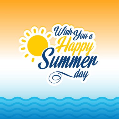 Mutlu yaz günü kartı yaratıcı tasarım, vektör çizim ile