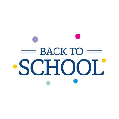 Geri okul tipografi beyaz arka plan ve yaratıcı tasarım, illüstrasyon vektör için 