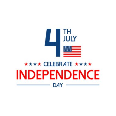 Amerikan Bağımsızlık günü kartı ABD bayrağı ve ışık adam