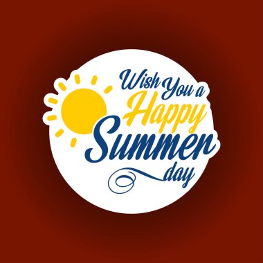 Mutlu yaz günü kartı yaratıcı tasarım, vektör çizim ile