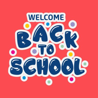 Geri tipografi kırmızı arka plan ile okul, illüstrasyon vektör için