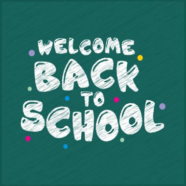 Yeşil renkli ve yaratıcı tasarım okulu tipografi geri 