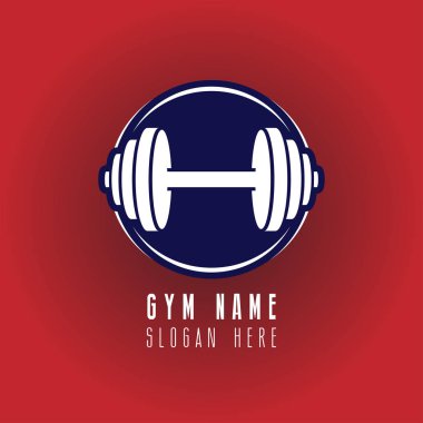 Spor salonu logo tasarımı tipografi, vektör çizim ile 