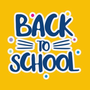 Geri tipografi sarı arka plana sahip okul, illüstrasyon vektör için 