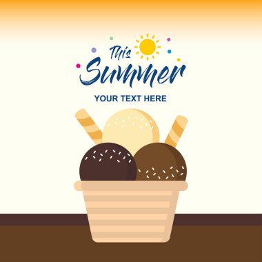 Mutlu yaz günü kartı yaratıcı tasarım, vektör çizim ile