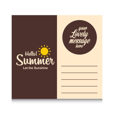 Mutlu yaz günü kartı yaratıcı tasarım, vektör çizim ile