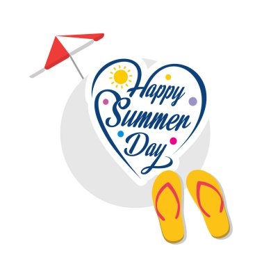Mutlu yaz günü kartı yaratıcı tasarım, vektör çizim ile