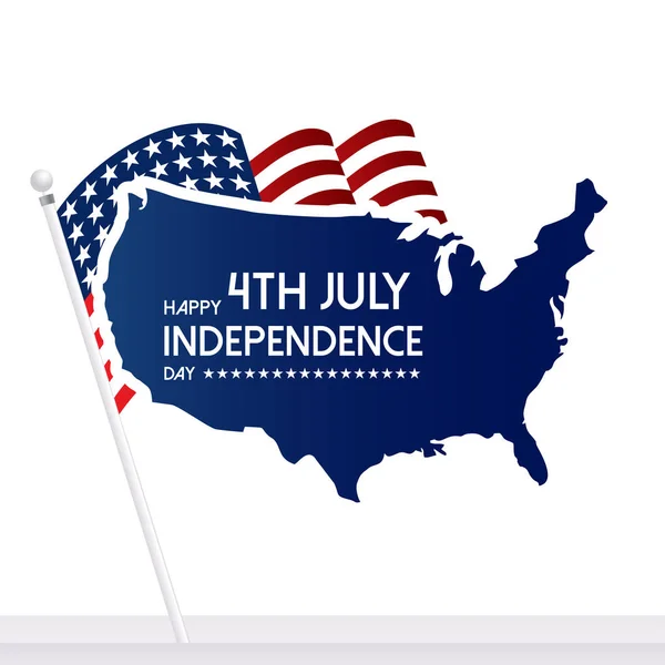 美国独立日设计与地图和排版 向量例证 — 图库矢量图片