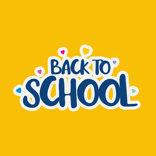 Back School Typography Yellow Background Vector Illustration — Stock Vector