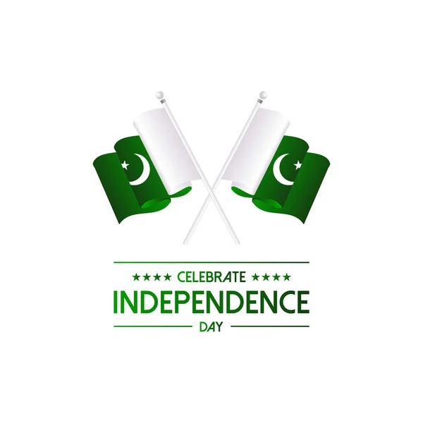 Día Independencia Pakistán Agosto — Vector de stock