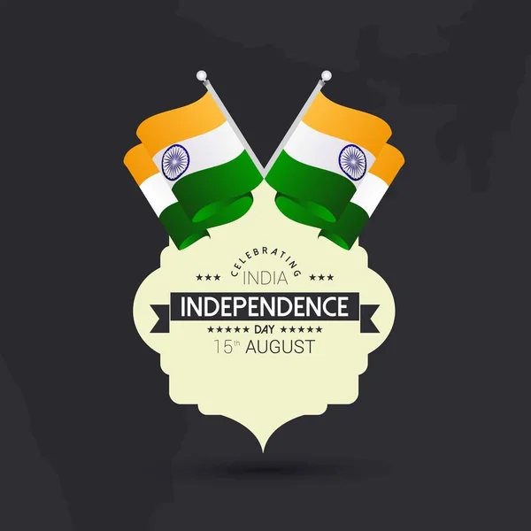 Desenho Dia Independência Índia Com Tipografia — Vetor de Stock