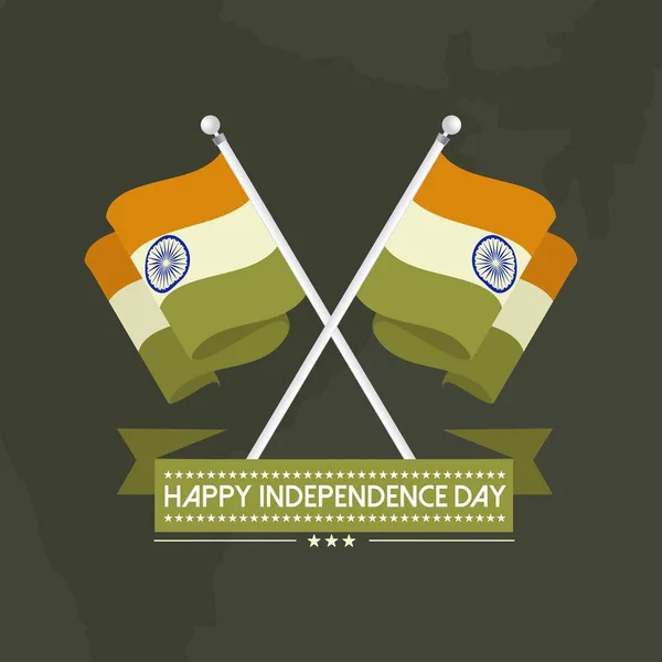 タイポグラフィーとインド独立の日デザイン — ストックベクタ
