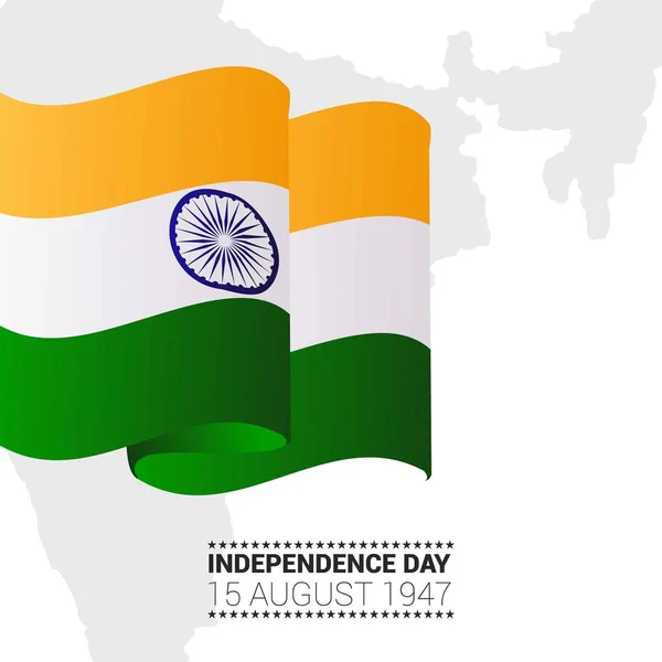 Ινδική Ανεξαρτησία Ημέρα Σχέδιο Την Τυπογραφία — Διανυσματικό Αρχείο