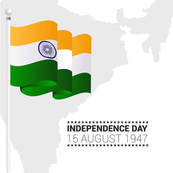 Ινδική Ανεξαρτησία Ημέρα Σχέδιο Την Τυπογραφία — Διανυσματικό Αρχείο